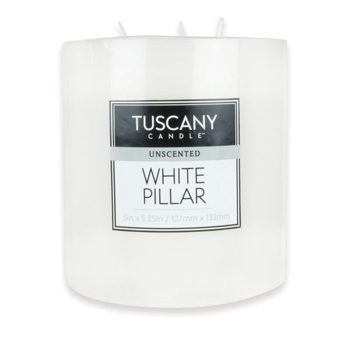 4 Pack - Tuscany Candle Unscented Candle Pillar 5.5x5.5 Inch Flat Top-White Unscented - 5A003S12-1HNQQ - 644124561377