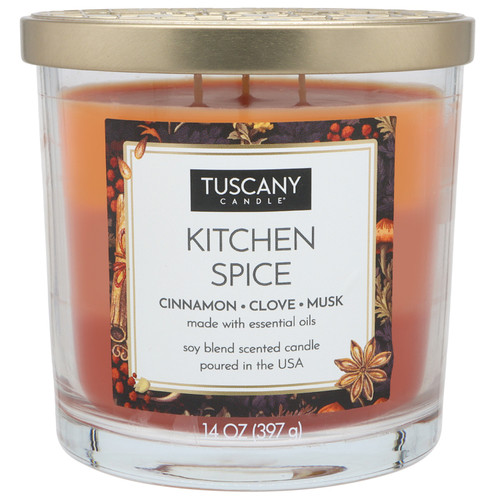 Tuscany Candle-Candle 3-Wick Triple Pour Soy Wax 14oz-Kitchen Spice - 5A003S10-1HNXQ - 644124678877