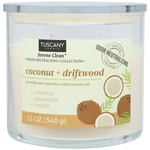 4 Pack - Tuscany Candle-Candle 2-Wick Serene Clean 12oz-Coconut + Driftwood - 5A003S0G-1HNVD - 644124762385