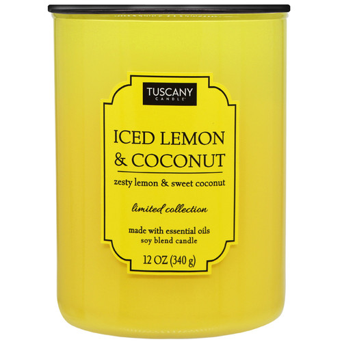 4 Pack - Tuscany Candle-Candle 2-Wick Color Splash Opaque Jar 12oz-Iced Lemon & Coconut - 5A003S0L-1HNWB - 644124747528