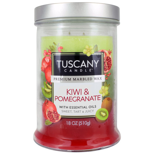 4 Pack - Tuscany Candle-Candle 2-Wick Triple Pour Mottled Wax 18oz-Kiwi and Pomegranate - 5A003S1C-1HNVJ - 644124589135