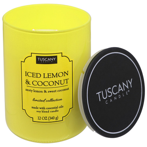 Tuscany Candle-Candle 2-Wick Color Splash Opaque Jar 12oz-Iced Lemon & Coconut - 5A003S0L-1HNWB