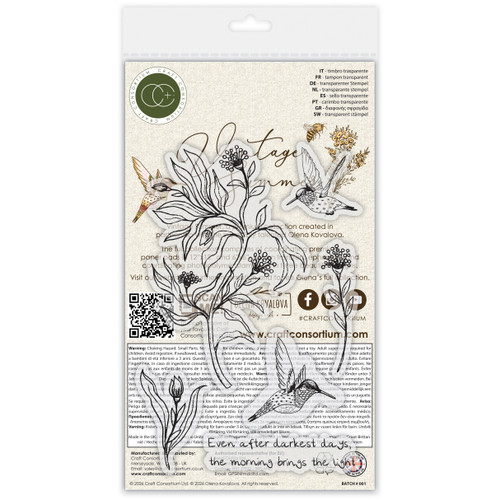 Craft Consortium Photopolymer A6 Stamp Set-Hummingbird - 5A003VG0-1HR93