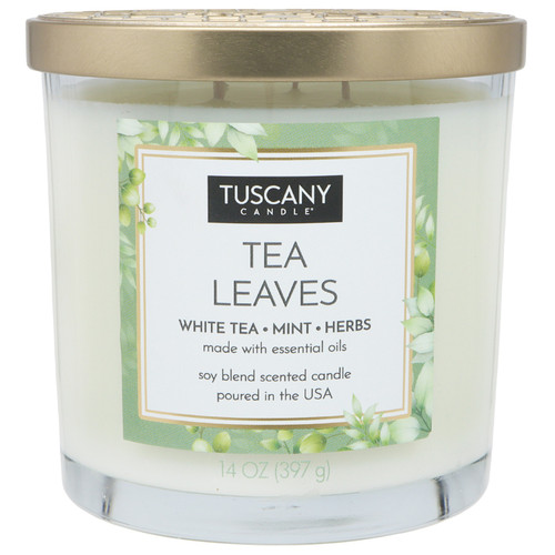 Tuscany Candle-Candle 3-Wick Single Pour Soy Wax 14oz-Tea Leaves - 5A003S0D-1HNVL - 644124696451