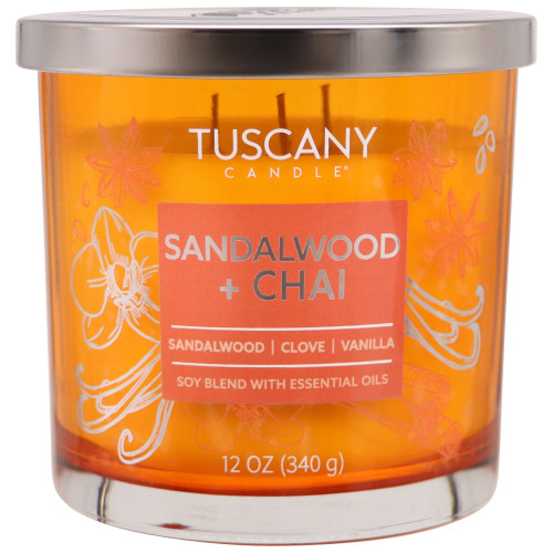4 Pack - Tuscany Candle-Candle 3-Wick Painters Palette 12oz-Sandalwood + Chai - 5A003S0P-1HNRY - 644124757022