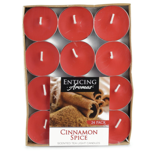 6 Pack - Enticing Aromas Candle Tea Light 24pk-Cinnamon Spice - 5A003S0V-1HNTL - 644124675531