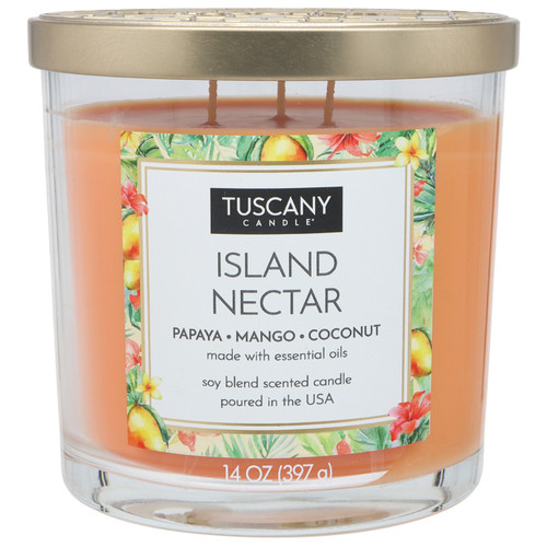 4 Pack - Tuscany Candle-Candle 3-Wick Single Pour Soy Wax 14oz-Island Nectar - 5A003S0D-1HNSB - 644124659852
