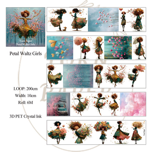 Torn Pape 3D Gloss PET Tape 6m-Petal Waltz Girls - 5A003XP3-1HSP8 - 8800325562779