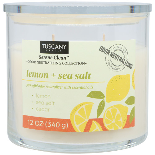 4 Pack - Tuscany Candle-Candle 2-Wick Serene Clean 12oz-Lemon + Seasalt - 5A003S0G-1HNQT - 644124762347