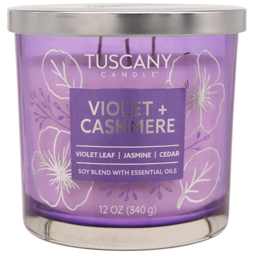 4 Pack - Tuscany Candle-Candle 3-Wick Painters Palette 12oz-Violet + Cashmere - 5A003S0P-1HNV6 - 644124756988