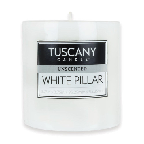 6 Pack - Tuscany Candle Unscented Candle Pillar 4x4 Inch Flat Top-White Flat Top - 5A003S0R-1HNRD - 644124561391