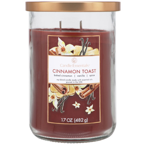 4 Pack - Candle Essentials Candle 2-Wick Soy Wax 17oz-Cinnamon Toast - 5A003S0Y-1HNSC - 644124748556