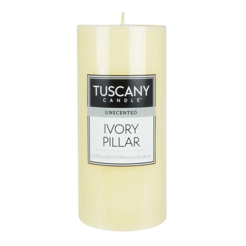 Tuscany Candle Unscented Candle Pillar 3x6 Inch Flat Top-Ivory Flat Top - 5A003S11-1HNSQ - 644124561421