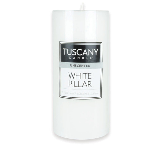 6 Pack - Tuscany Candle Unscented Candle Pillar 3x6 Inch Flat Top-White Flat Top - 5A003S11-1HNR3 - 644124561414
