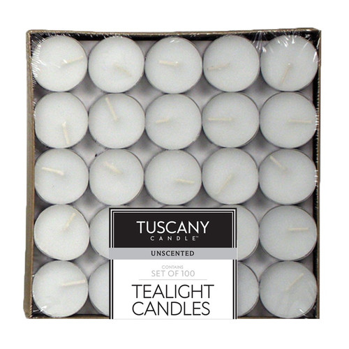 6 Pack - Tuscany Candle Unscented Candle Tea Light-White 100pk Metal Cups - 5A003S0W-1HNR4 - 644124561490