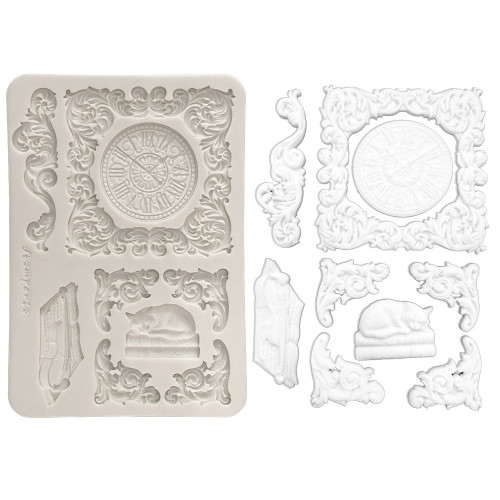 Stamperia Silicon mould A5-Clock and Cat - 5A003TCK-1HQBF