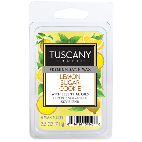 Tuscany Candle Premium Satin Wax 6-Cube Melt Bars 2.5oz-Lemon Sugar Cookie - 5A003S13-1HNXW - 644124548460