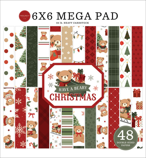Carta Bella Mega Pad 6"X6"-Have A Beary Christmas - 5A003W1K-1HRLJ - 810220751824