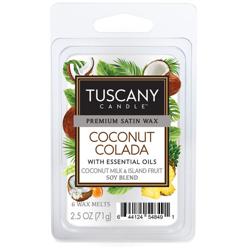6 Pack - Tuscany Candle Premium Satin Wax 6-Cube Melt Bars 2.5oz-Coconut Colada - 5A003S13-1HNSH - 644124548491