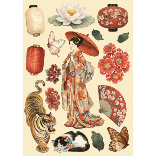 Stamperia Wooden Shapes A5-Oriental Garden - 5A003TCF-1HQB4