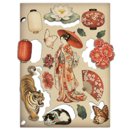 Stamperia Wooden Shapes A5-Oriental Garden - 5A003TCF-1HQB4