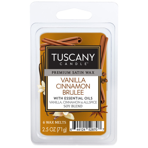 Tuscany Candle Premium Satin Wax 6-Cube Melt Bars 2.5oz-Vanilla Cinnamon Brulee - 5A003S13-1HNRQ - 644124528707