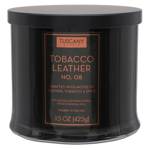 Tuscany Candle-Candle 3-Wick Homme & Heritage Black Jar 15oz-Tobacco Leather - 5A003S0B-1HNRM - 644124698486