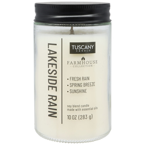 4 Pack - Tuscany Candle-Candle Single-Wick Farmhouse Mason Jar 10oz-Lakeside Rain - 5A003S1H-1HNRG - 644124762156