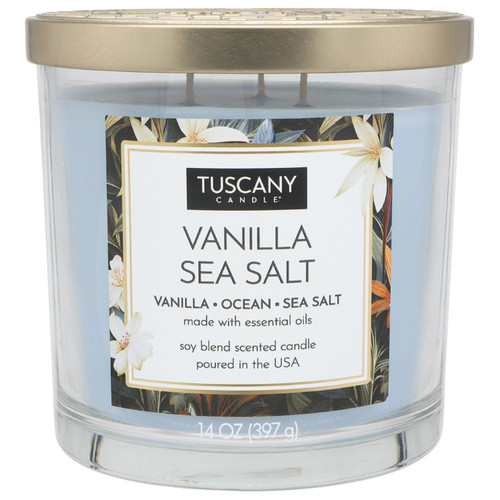 Tuscany Candle-Candle 3-Wick Single Pour Soy Wax 14oz-Vanilla Sea Salt - 5A003S0D-1HNY2 - 644124696468