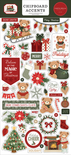 Carta Bella Chipboard Accents 6"X13"-Have A Beary Christmas - 5A003W1R-1HRLZ - 810208649914