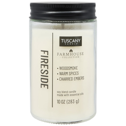 Tuscany Candle-Candle Single-Wick Farmhouse Mason Jar 10oz-Fireside - 5A003S1H-1HNXS - 644124762187