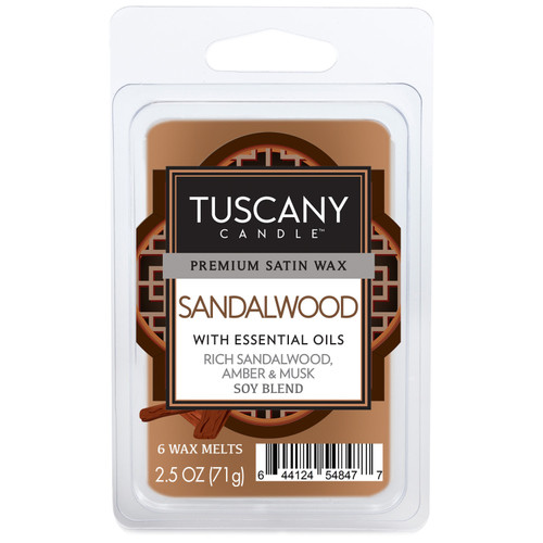 6 Pack - Tuscany Candle Premium Satin Wax 6-Cube Melt Bars 2.5oz-Sandalwood - 5A003S13-1HNT2 - 644124548477