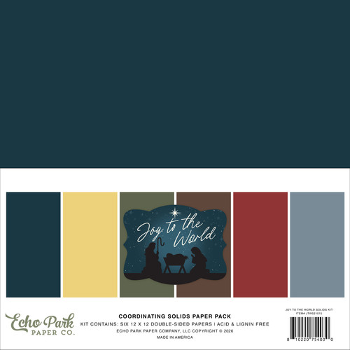 Echo Park Soldis Collection Kit 12"X12"-Joy To The World - 5A003W29-1HRMT - 810220754030