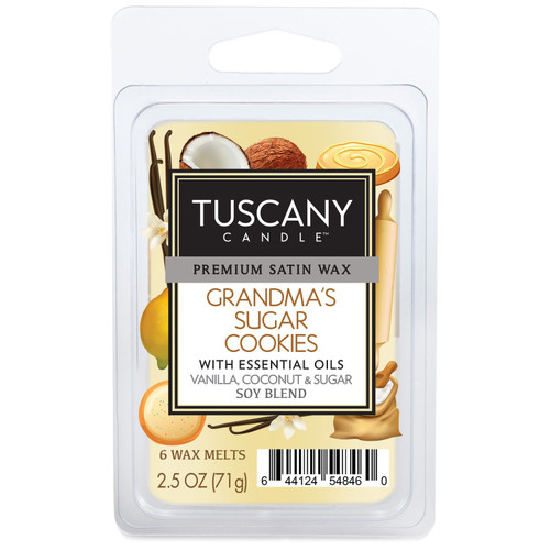 6 Pack - Tuscany Candle Premium Satin Wax 6-Cube Melt Bars 2.5oz-Grandma's Sugar Cookies - 5A003S13-1HNT0 - 644124558407