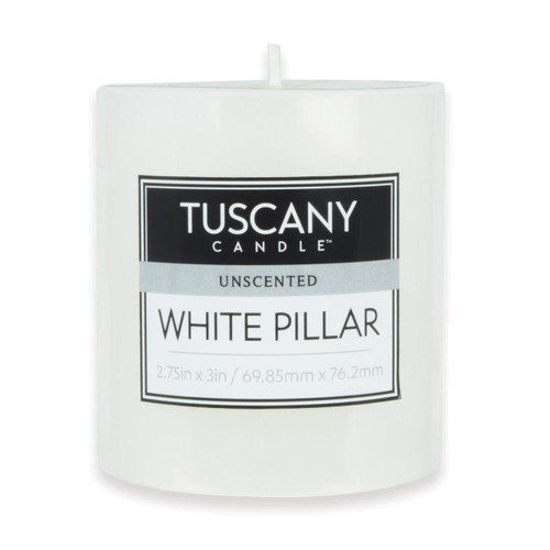 12 Pack - Tuscany Candle Unscented Candle Pillar 3X3 Inch Flat Top-White Flat Top - 5A003S1G-1HNQV - 644124561452