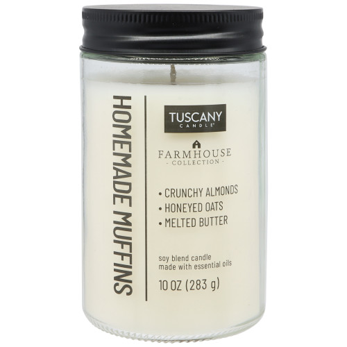 4 Pack - Tuscany Candle-Candle Single-Wick Farmhouse Mason Jar 10oz-Homemade Muffins - 5A003S1H-1HNT6 - 644124762224