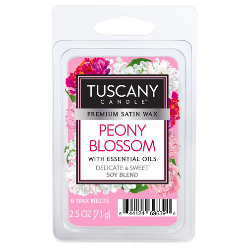 6 Pack - Tuscany Candle Premium Satin Wax 6-Cube Melt Bars 2.5oz-Peony Blossom - 5A003S13-1HNSN - 644124696390