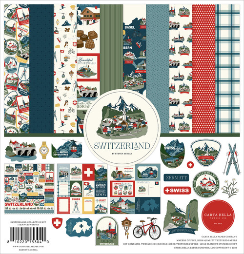Carta Bella Collection Kit 12"X12"-Switzerland - 5A003WBQ-1HRY3 - 810220753040