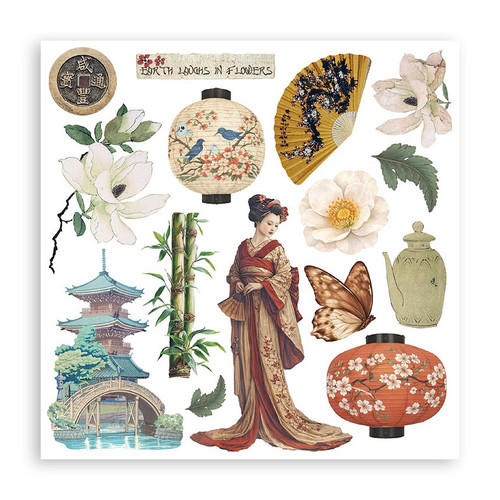 Stamperia Assortment Rub-On 6.1"x6.1" - 6/Pkg-Oriental Garden - 5A003TDX-1HQBB Stamperia Assortment Rub-On 6.1"x6.1" - 6/Pkg-Oriental Garden - 5A003TDX-1HQBB