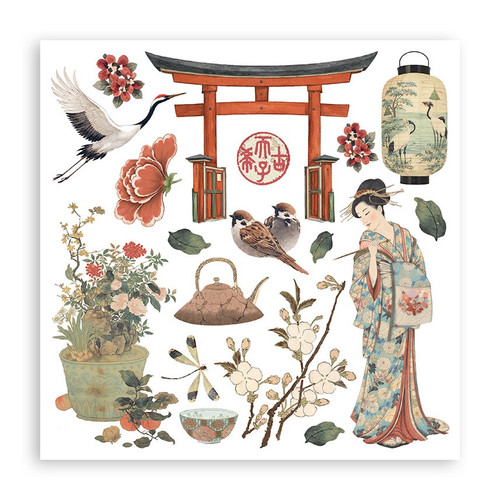 Stamperia Assortment Rub-On 6.1"x6.1" - 6/Pkg-Oriental Garden - 5A003TDX-1HQBB Stamperia Assortment Rub-On 6.1"x6.1" - 6/Pkg-Oriental Garden - 5A003TDX-1HQBB