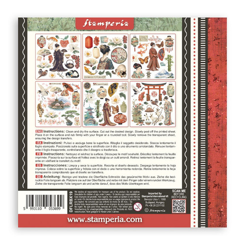 Stamperia Assortment Rub-On 6.1"x6.1" - 6/Pkg-Oriental Garden - 5A003TDX-1HQBB Stamperia Assortment Rub-On 6.1"x6.1" - 6/Pkg-Oriental Garden - 5A003TDX-1HQBB