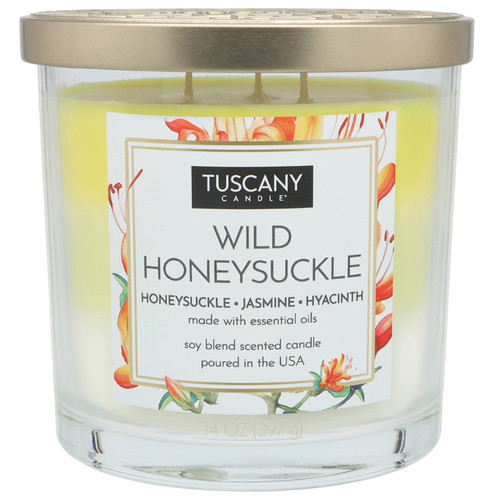 Tuscany Candle-Candle 3-Wick Triple Pour Soy Wax 14oz-Wild Honeysuckle - 5A003S10-1HNVH - 644124678907