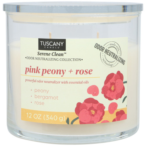 Tuscany Candle-Candle 2-Wick Serene Clean 12oz-Pink Peony + Rose - 5A003S0G-1HNXF - 644124762392