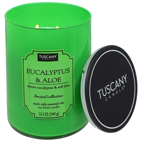 Tuscany Candle-Candle 2-Wick Color Splash Opaque Jar 12oz-Eucalyptus & Aloe - 5A003S0L-1HNQZ