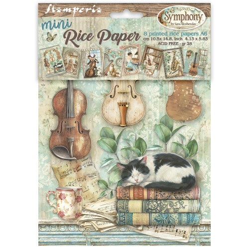 Stamperia Rice Paper A6 8/Pkg-Symphony - 5A003TC6-1HQBY - 5993110053293