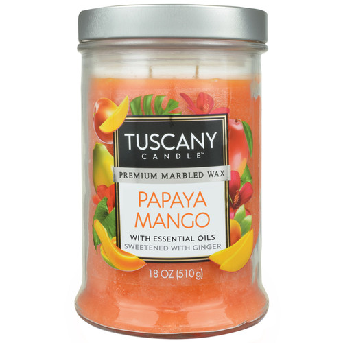 Tuscany Candle- Candle 2-Wick Single Pour Smooth Wax 18oz-Papaya Mango - 5A003S0X-1HNWV - 644124643165
