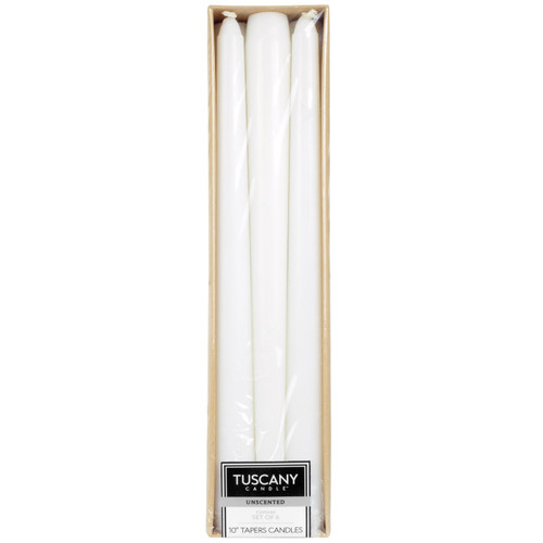 Tuscany Candle Unscented Candle Tapers 10 Inch 6pk-White - 5A003S17-1HNRF - 644124561353