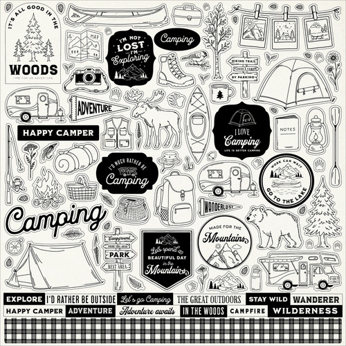 Carta Bella Elements Cardstock Stickers 12"X12"-Great Outdoors Element Sticker - 5A003W8M-1HRW7 - 810220755297