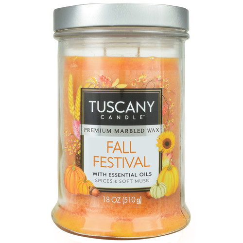 Tuscany Candle- Candle 2-Wick Single Pour Smooth Wax 18oz-Fall Festival - 5A003S0X-1HNWP - 644124560165