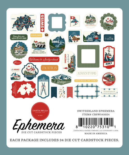 Carta Bella Ephemera-Switzerland - 5A003WBV-1HRY6 Carta Bella Ephemera-Switzerland - 5A003WBV-1HRY6